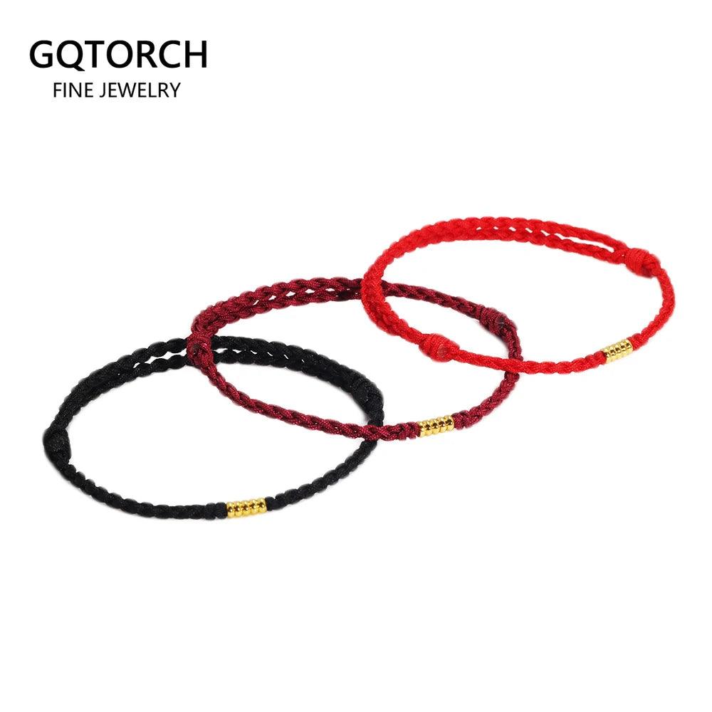 Red Black Rope Bracelet Lucky Bracelet Women's and Men's Rope Cord Handmade Friendship Simple Jewelry - GQTORCH Jewelry
