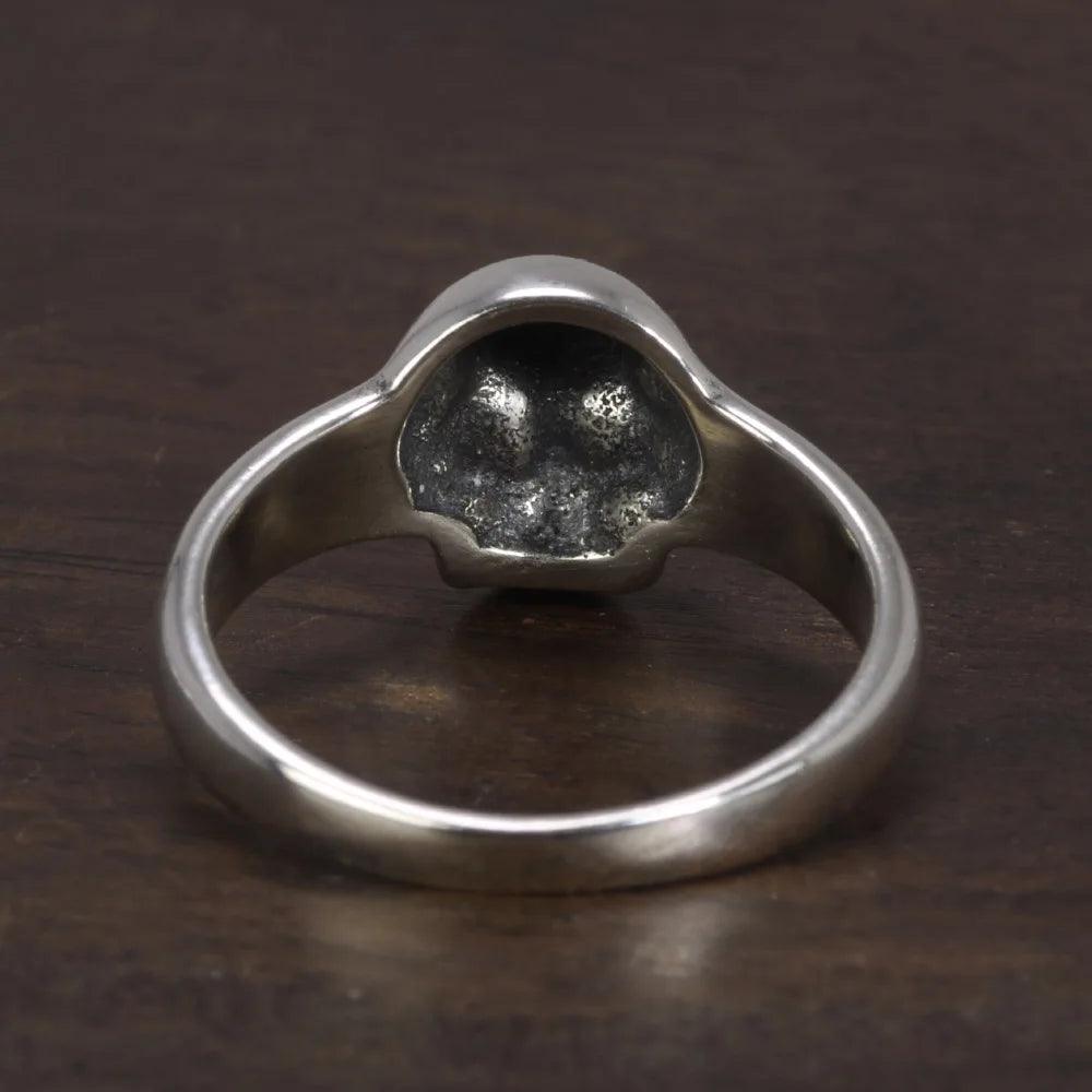 S925 Sterling Silver Vintage Skeleton Ring for Men Skull Punk Hip Hop Rock Ring Retro Simple Style Jewelry - GQTORCH Jewelry