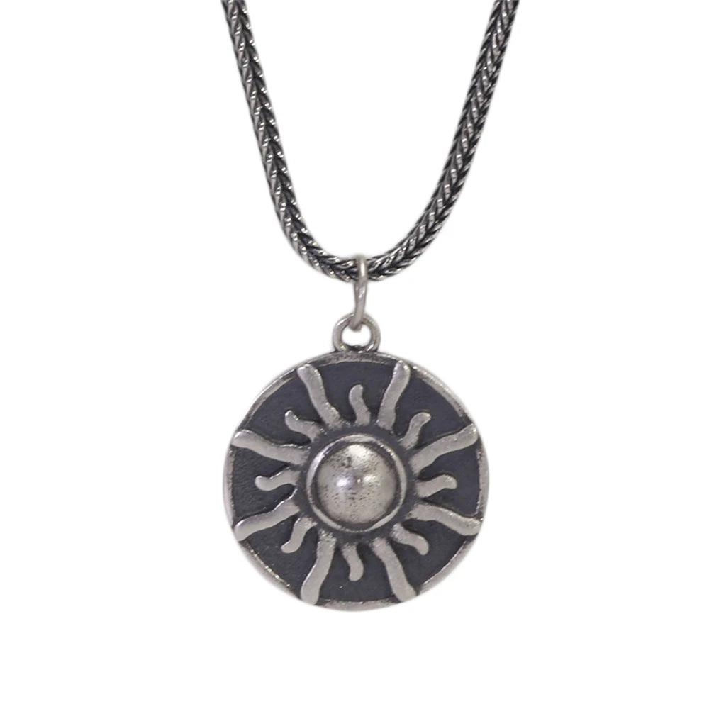 Real S925 Sterling Silver Vintage Personalized Sun, Moon, Stars, Couple Necklace Pendant Jewelry - GQTORCH Jewelry