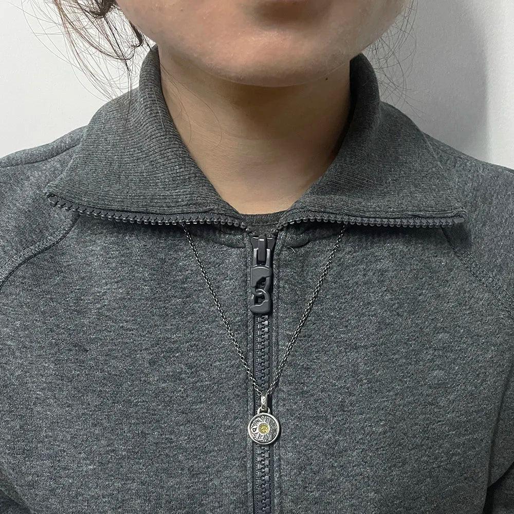 Real 925 Sterling Silver Six True Words Mantra Pendant Necklace Om Mani Padme Hum Rotatable Lucky Retro Religious Jewelry - GQTORCH Jewelry