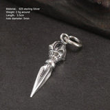 Real 925 Sterling Silver Small Vajra Pendant For Men and Women Buddhism Prayer Bouddha Jewelery - GQTORCH Jewelry