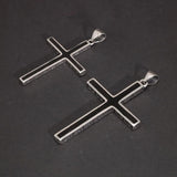 Real Solid 925 Sterling Silver Cross Pendant For Men Christian Black Jesus Necklace Couples Women Lovers Fine Jewelry - GQTORCH Jewelry