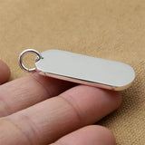 Soild 999 Sterling Silver Jewelry Metal Stamping Blanks Smooth Simple Tag Pendant For Men And Women Cool Male Jewellery - GQTORCH Jewelry