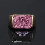 925 Sterling Silver Gemstone Signet Ring for Women 18k Gold Plated Citrine Pink Quartz Simple Fashion Party Jewelry Accessories