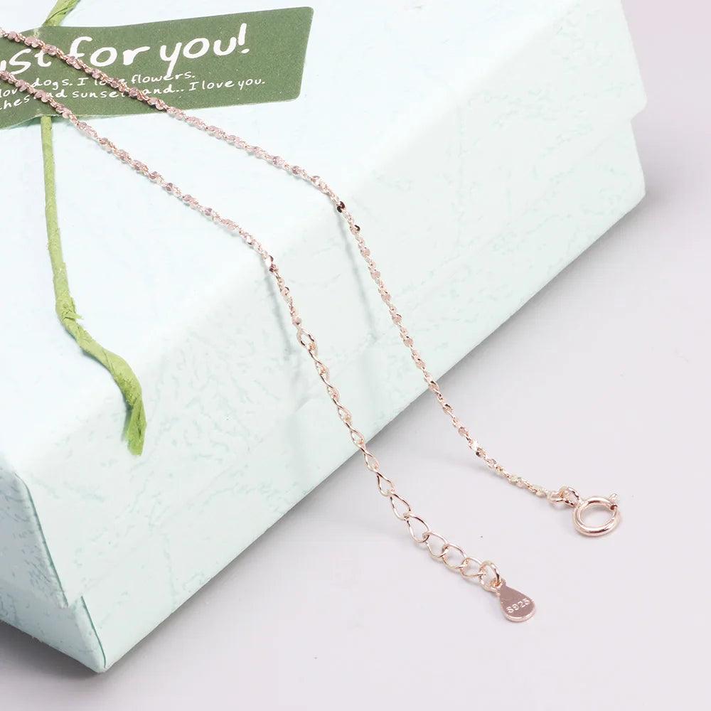 S925 Sterling Silver Necklace for Women Simple Fashion Snake Chain Elegant Female Jewelry - GQTORCH Jewelry