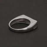 Solid S925 Silver Men's Micro Pave Zircon Ring Art Deco Fashion Modern Minimalist Style Jewelry Birthday Party Gift - GQTORCH Jewelry
