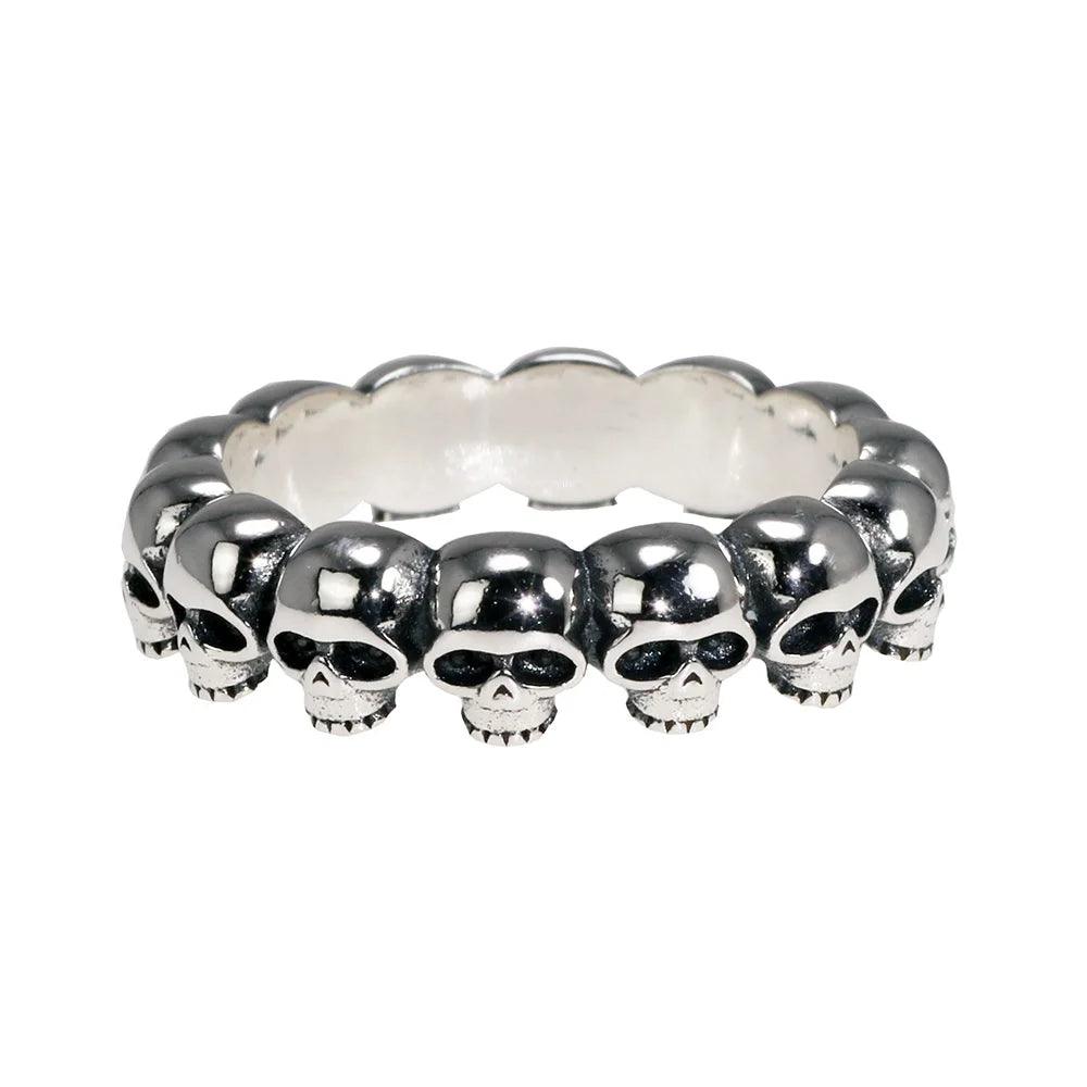 925 Sterling Silver Cool Couple Rings Retro Punk Rock Style Skull Rings For Men and Women - GQTORCH Jewelry