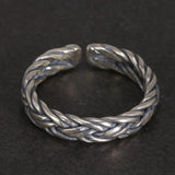 S925 Sterling Silver 2 and 4 Lines Braided Rings Handmade Viking Bands Adjustable Size 5-10 Handcrafted Jewelry - GQTORCH Jewelry