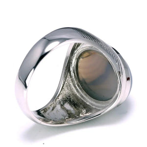 Real 925 Sterling Silver Antique Rings For Women And Men With Natural Color Onyx Stone Minimalism Cross Stripe Turkish Jewelry - GQTORCH Jewelry