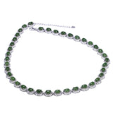 Genuine Sterling Silver 925 Jewelry Natural Green Jade Tennis Chain Necklaces For Women Ethnic Gemstones Jewelry - GQTORCH Jewelry