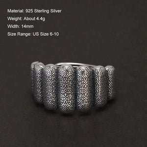 S925 Sterling Silver Geometric Chunky Rins for Women Men Pumpkin Shaped Unique Design Quirky Halloween Jewelry Gift - GQTORCH Jewelry