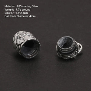 Real 925 Sterling Silver Buddha Lockets Floating Mantra Lotus Pendants Openable Antique Buddhist Prayer Box Talisman Amulet - GQTORCH Jewelry