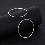 S925 Sterling Silver Hoop Earrings Elegant Men and Women Ear Clip round Earrings Ear Stud Simple Fashion Female Jewelry - GQTORCH Jewelry