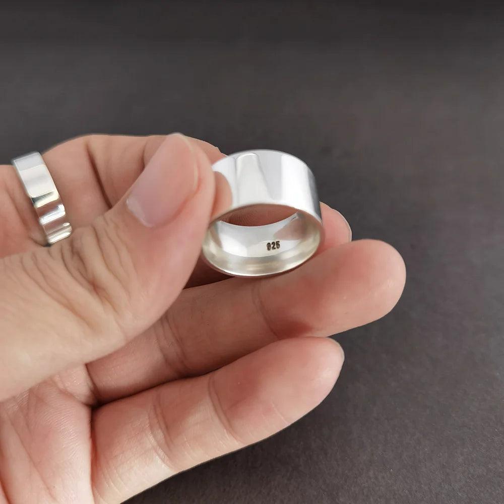 Real 925 Sterling Silver Rings for Men Women Couple of Lovers Rings Simple Plain Comfortable Fits Wedding Band - GQTORCH Jewelry