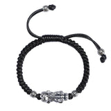 Wholesale Red String Pure Silver Jewelry 999 Pixiu 3D Sterling Silver Bracelet - GQTORCH Jewelry