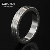 Real 925 Sterling Silver Smooth Glossy Lover Couple Rings for Men and Women Simple Circle Wedding Band Minimalist Jewelry - GQTORCH Jewelry