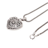 Sunflower Heart Shaped Locket Necklace That Holds Pictures Photo Keep Someone Near to You 925 Sterling Silver Custom Jewelry - GQTORCH Jewelry