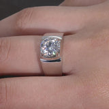 925 Sterling Silver Moissanite Classic Men's Wedding Band 2CT 3CT 5CT Lab-grown Diamond Engagement Promise Ring Clearance Sale