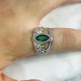 Real 925 Sterling Silver Aragorn Rings of Barahir LOTR Wedding Ring For Men Movie Fan Jewelry - GQTORCH Jewelry