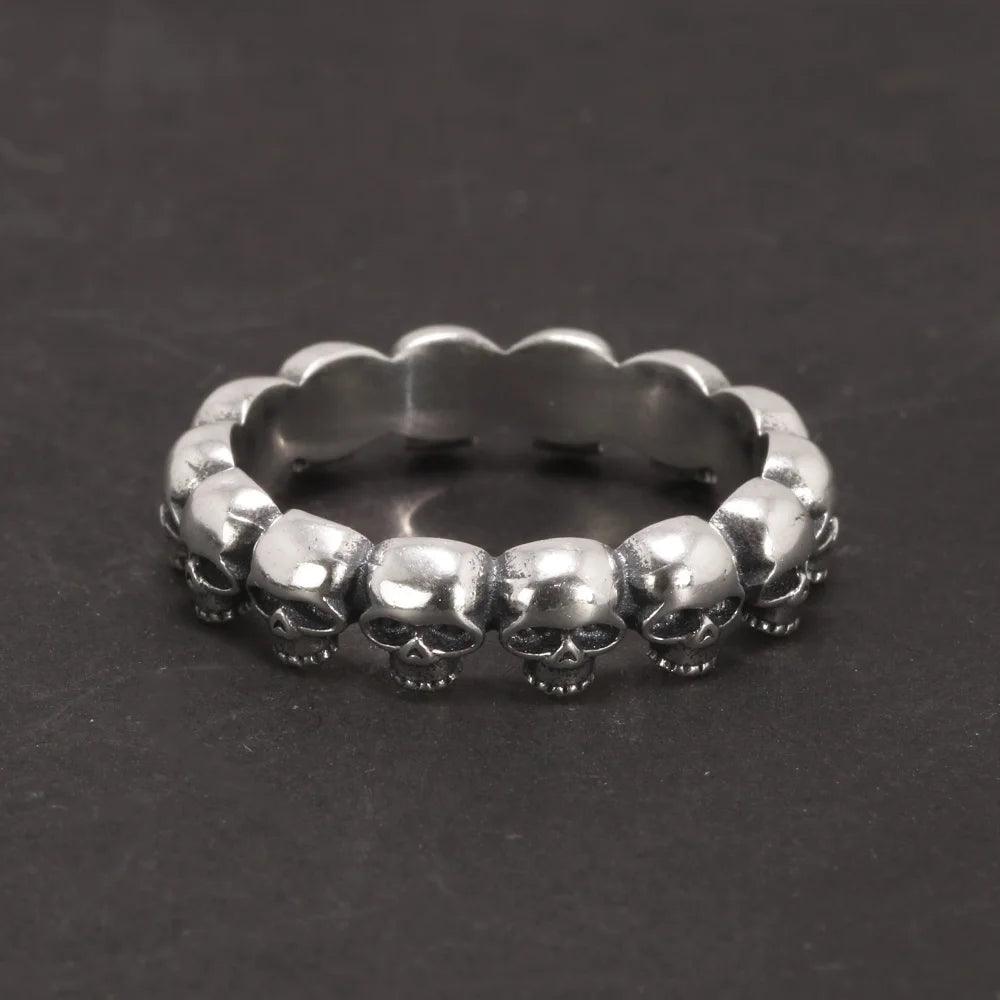 925 Sterling Silver Cool Couple Rings Retro Punk Rock Style Skull Rings For Men and Women - GQTORCH Jewelry