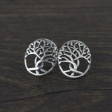 Real 925 Sterling Silver Tree of Life for Women Hollow Design Rings Earrings Pendant Jewelry Set Antient Viking Jewelry - GQTORCH Jewelry