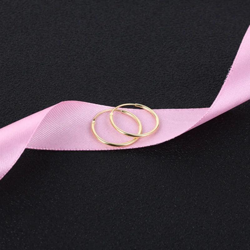 S925 Sterling Silver Hoop Earrings Elegant Men and Women Ear Clip round Earrings Ear Stud Simple Fashion Female Jewelry - GQTORCH Jewelry