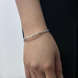 Solid 999 Pure Silver Hammered Cuff Bangle for Women Minimalist Retro Design Birthday Party Jewelry for Lady - GQTORCH Jewelry