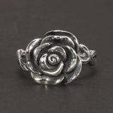 Vintage Thai Silver Cubic Rose Rings 100% Genuine 925 Sterling Silver Party Flowers Rings For Women Floral Elegant Jewelry - GQTORCH Jewelry
