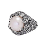 Real 925 Sterling Silver Baroque Pearl Ring Earrings Pendant Flower Branch Round Natural Freshwater Vintage Palace Jewelry - GQTORCH Jewelry