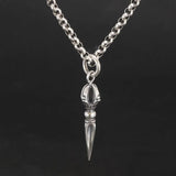 Real 925 Sterling Silver Small Vajra Pendant For Men and Women Buddhism Prayer Bouddha Jewelery - GQTORCH Jewelry