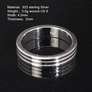 Real 925 Sterling Silver Smooth Glossy Lover Couple Rings for Men and Women Simple Circle Wedding Band Minimalist Jewelry - GQTORCH Jewelry