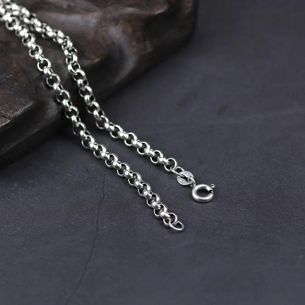 Genuine 925 Sterling Silver Sweater Chains Necklaces For Women And Men Round Shape Beaded Necklace Accessories 18-32 inch - GQTORCH Jewelry