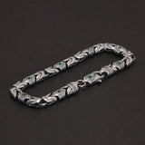 Real Pure 925 Sterling Silver 7mm Peace Pattern Bracelet for Men's Vintage Punk Set Zircon Armband Jewelry Best Gift