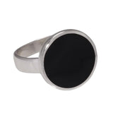 Pure 925 Sterling Silver Ring, Simple Round Ring, Türkiye Black Gel, Men and Women's Minimalist Fine Jewelry - GQTORCH Jewelry