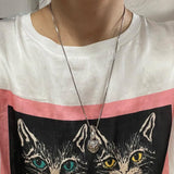 Real S925 Sterling Silver Garnet Pendant Owl Necklace Men's and Women's Retro Jewelry - GQTORCH Jewelry