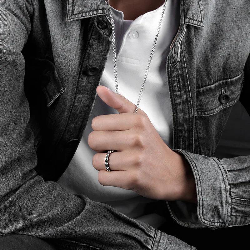 925 Sterling Silver Cool Couple Rings Retro Punk Rock Style Skull Rings For Men and Women - GQTORCH Jewelry