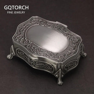 Vintage Alloy Jewelry Box Casket and Heart Shaped 9*7*4.5cm 6*6*3cm For Rings Pendants Necklace Gift Boxes - GQTORCH Jewelry
