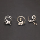 S925 Sterling Silver Thai Silver Vintage Silver Womens Ring Fashion Snake Punk Open Index Finger Ring - GQTORCH Jewelry