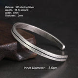 Viking Armband 925 Sterling Silver Men's Women's Vintage Handmade Bracelet Simple Classic Fine Jewelry Open Cuff Bangle - GQTORCH Jewelry