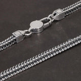 Real 925 Thai Silver Fox Tail Chain Men's and Women's Personalized Retro Punk Necklace and Bracelet Pure Silver Simple Jewelry - GQTORCH Jewelry