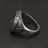 925 Sterling Silver Retro Eye of Providence Signet Ring for Men All Seeing Eyes Rings Punk Fashion Protective Jewelry