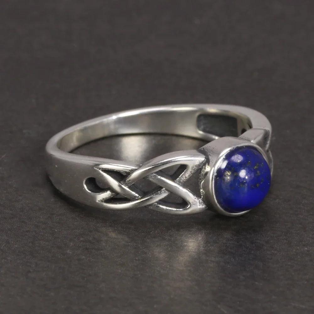 Real 925 Sterling Silver Elena's Daylight Ring Vampire Diaries with Natural Lapis Lazuli Elena Gilbert Inspired TV Show Jewelry - GQTORCH Jewelry