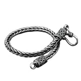 Vintage Real Pure 925 Sterling Silver Handmade Braided Chain Bracelet For Men Jewelry Viking Armband Nordic Chain - GQTORCH Jewelry