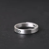 Solid 999 Sterling Silver Jewelry Couple Bangles for Lovers' Sun and Moon Engraved Design Retro Punk Steampunk Accessories - GQTORCH Jewelry
