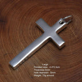 Real Solid 925 Sterling Silver Cross Pendant For Men And Women Smooth High Polishing Simple Design Jesus Christ Jewelry - GQTORCH Jewelry
