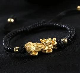 Wholesale Red String Pure Silver Jewelry 999 Pixiu 3D Sterling Silver Bracelet - GQTORCH Jewelry