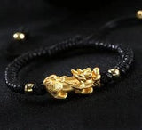 Wholesale Red String Pure Silver Jewelry 999 Pixiu 3D Sterling Silver Bracelet - GQTORCH Jewelry