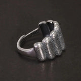 S925 Sterling Silver Geometric Chunky Rins for Women Men Pumpkin Shaped Unique Design Quirky Halloween Jewelry Gift - GQTORCH Jewelry