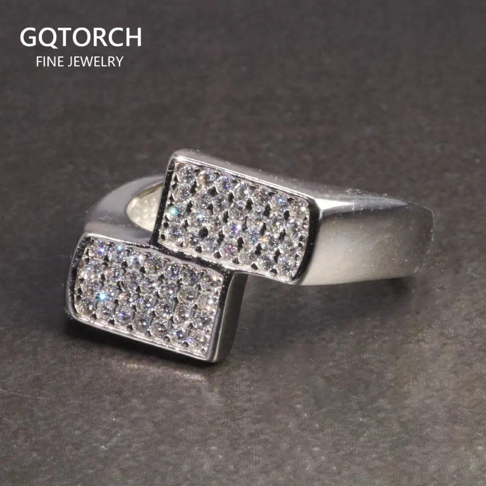 Real Silver Mens Rings Simulated Diamond Hip Hop Pinky Bridesmaid Jewelry Fine Jewelry - GQTORCH Jewelry