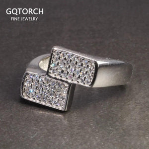Real Silver Mens Rings Simulated Diamond Hip Hop Pinky Bridesmaid Jewelry Fine Jewelry - GQTORCH Jewelry